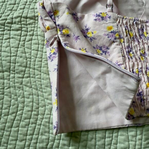 Zara Floral Bustier Corset Top Pink Spaghetti Strap Cropped Size XS - Picture 10 of 10